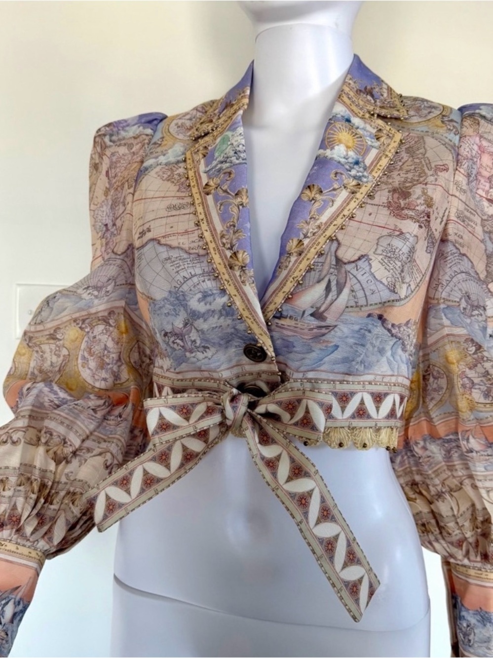 Zimmermann High Tide cropped blouse 0P - Picture 5 of 10